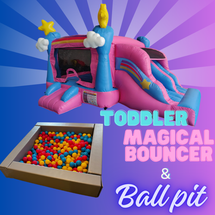 Toddler Magical Bounce Slide + Ball Pit